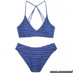 LANGSTAR Ribbed High Cut Bandeau Bikini Set Blue-4 B0797RHJ3H